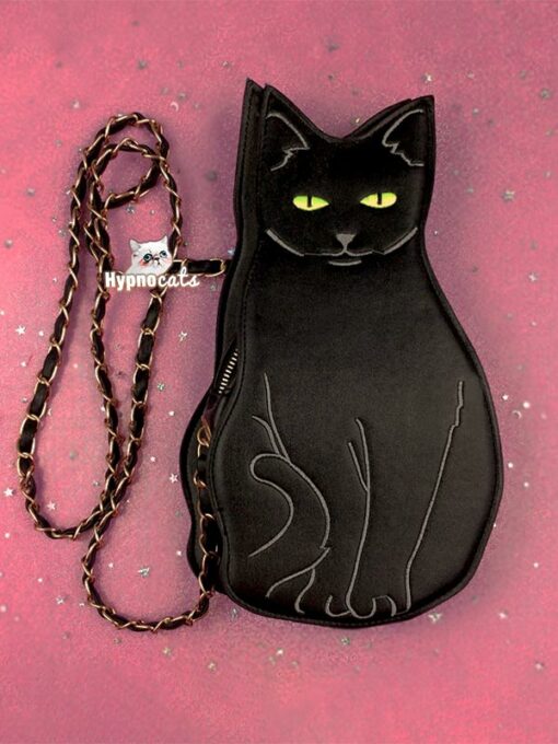 Serious Black Cat Shoulder Bag 1