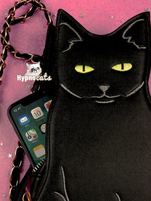 Serious Black Cat Shoulder Bag 3