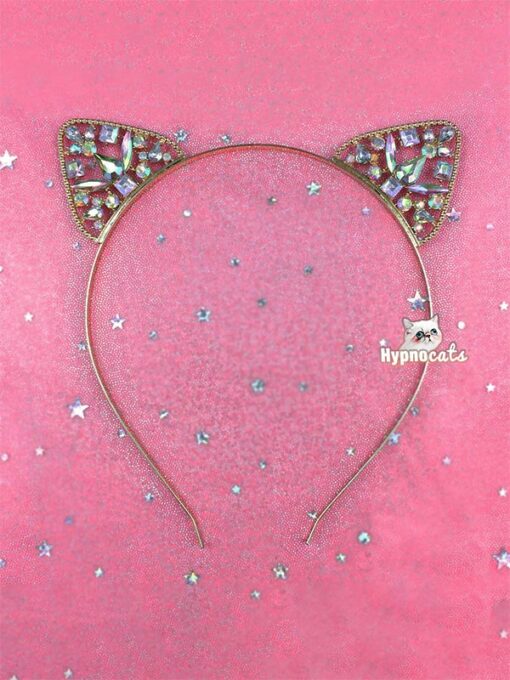 Crystal Cat Ears Gold 1