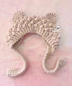 Crochet Cat Ear Warmers Beige 1