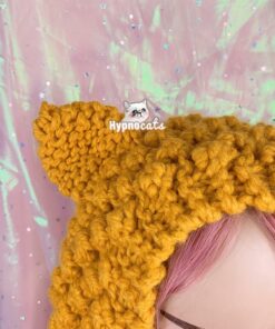 Crochet Cat Ear Warmers Yellow 3