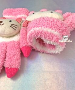 Cute Animal Fleece Gloves Cat Pink 3