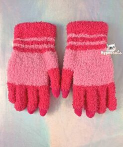 Cute Animal Fleece Gloves Rabbit Pink 3