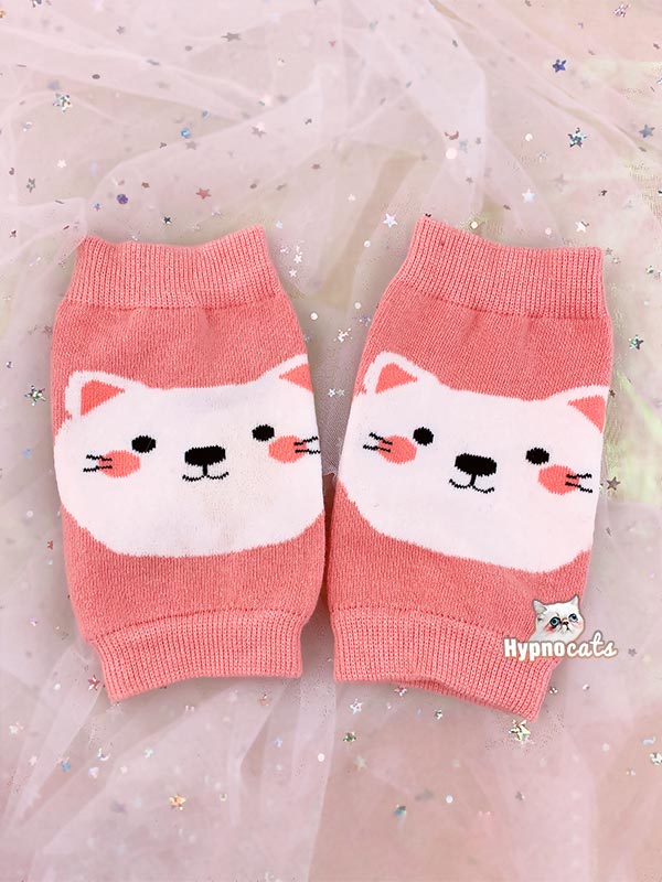 Cute Cat Arm Warmers Pink 1