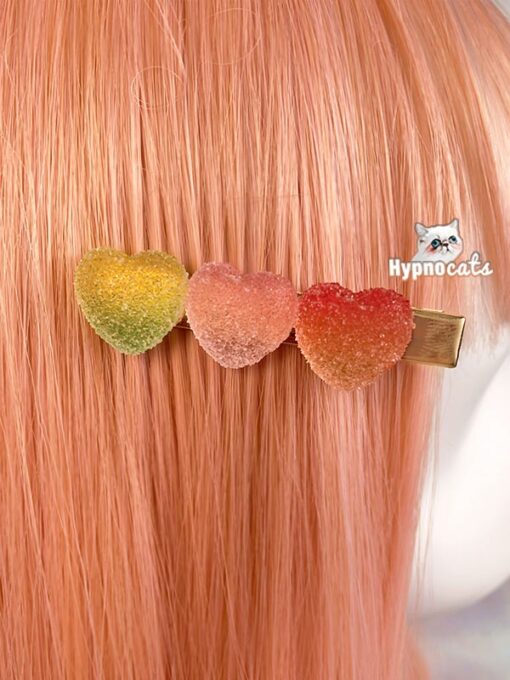 Candy Heart Hair Clip Green