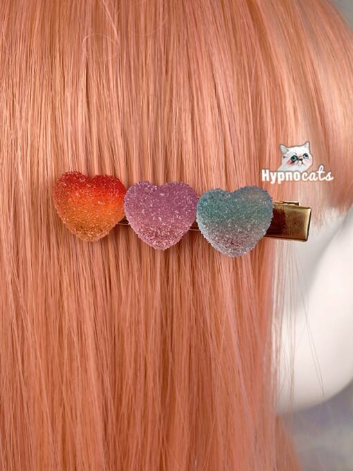 Candy Heart Hair Clip Red