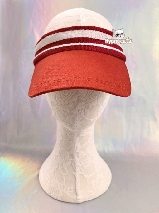 Striped Visor Hat Red 4