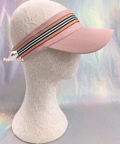 Striped Tennis Visor Hat Pink 1