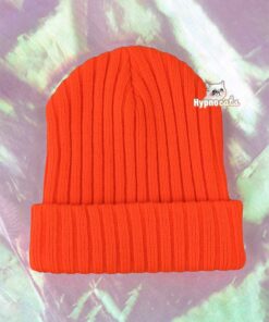 Soft Winter Beanie Hat Neon Orange