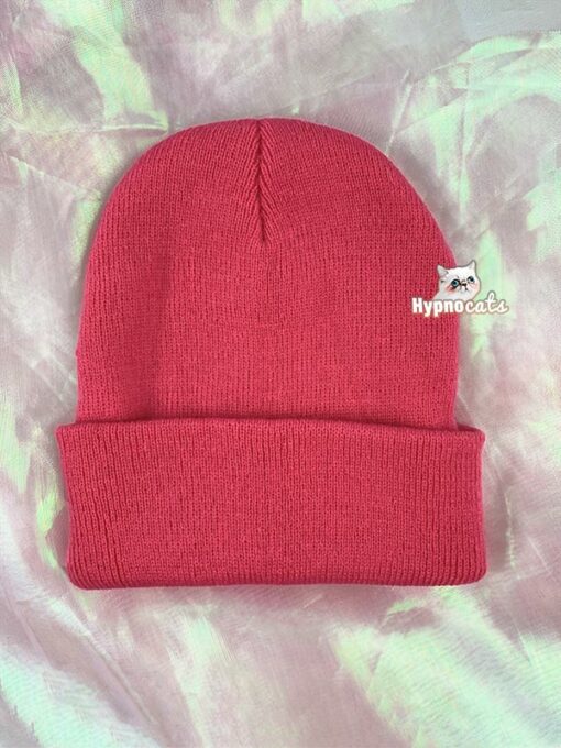 Simple Beanie Hat Hot Pink 1