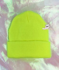 Simple Beanie Hat Neon Yellow 1