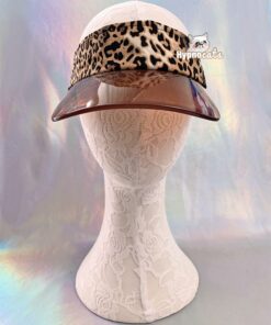 Plastic Visor Hat Leopard Brown 2