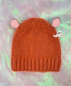 Mouse Ears Kids Winter Hat Orange 1