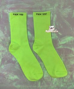 Fuck You Neon Socks Green 1