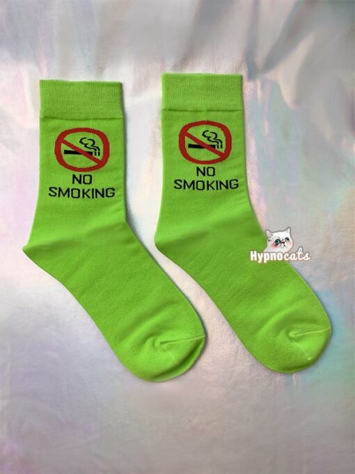 No Smoking Socks Green 1