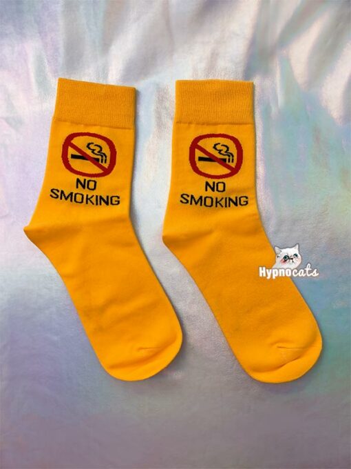 No Smoking Socks Yellow 1