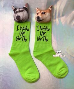 I woke Up Like This Socks Green 3